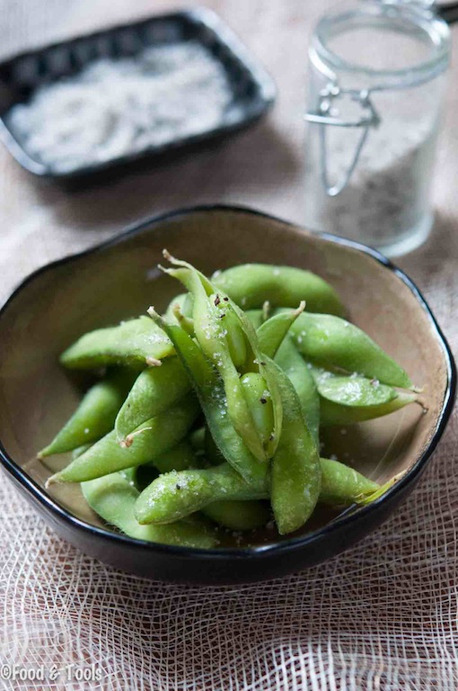 edamame beans with vanilla salt 