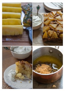 Collage of Images Fresh Pineapple Upside Down Cake