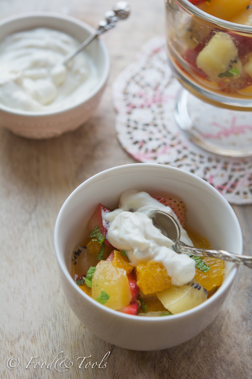 Summer Fruit Salad with Rose Perfumed Yoghurt