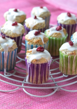 Lemon Yogurt Muffins with Poppy Seeds and Dried Cranberries