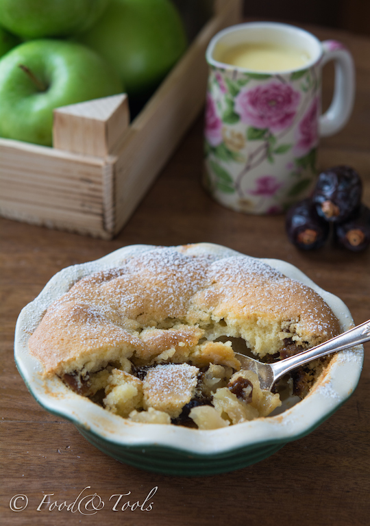 Apple Pudding/Eves Pudding with Dates and Custard