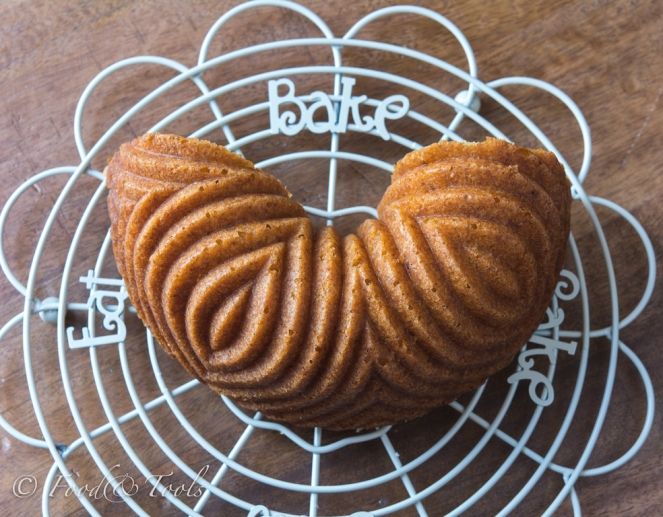 Bundt Cake on a wire cooling rack