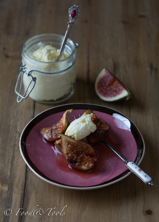 clotted cream with poached figs