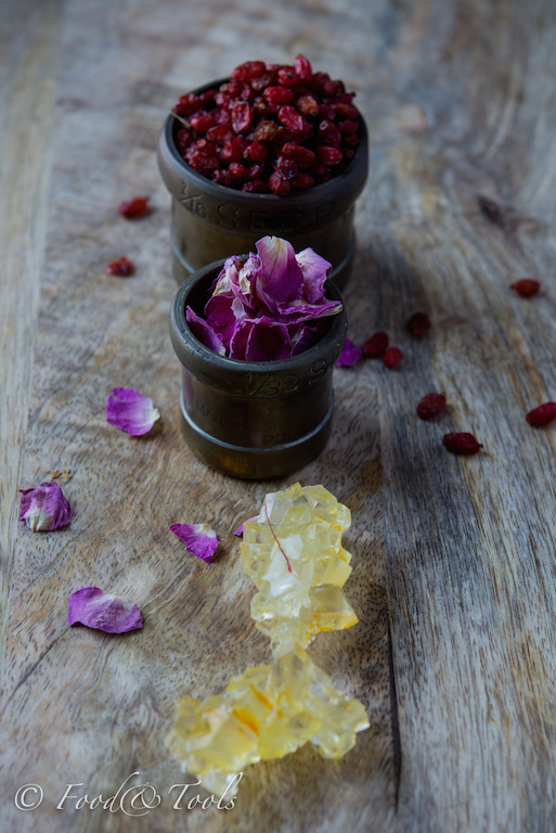 Barberries, Rose Petals and Saffron Sugar Crystals