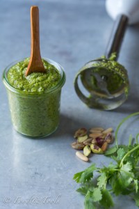 Pesto with Coriander_Pistachio and Pine Nuts-Stick Blender